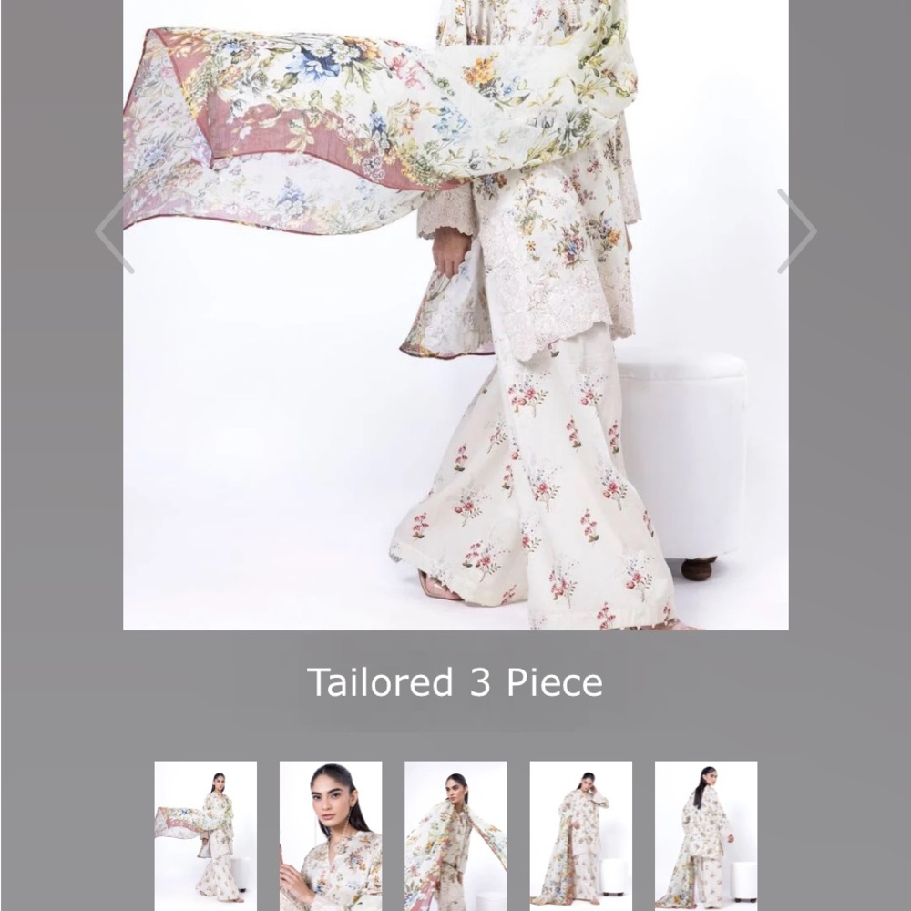 Floral Cream Midi Dress
